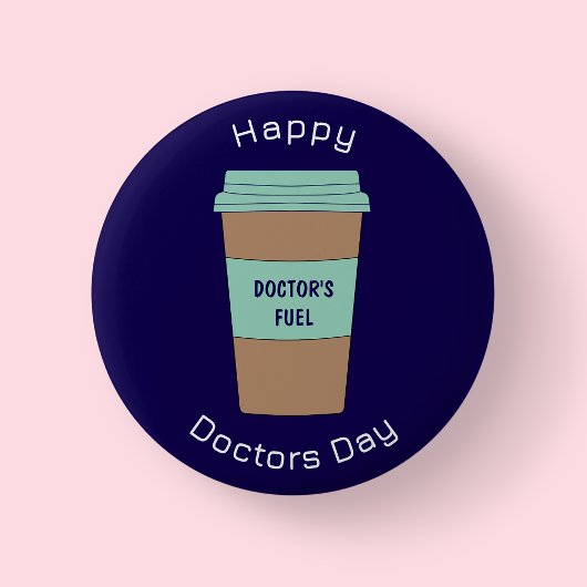 Moderne Navy-Blue-Ärzte-Tag-Kaffeetassen-Ansteckna Button