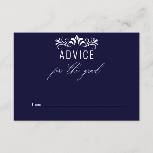 Moderne Navy Blue Beratung für den Absolvent Begleitkarte (Vorderseite)