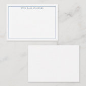 Moderne Navy Blue Beruflich Simple Thin Border Mitteilungskarte (Vorne/Hinten)