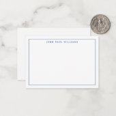 Moderne Navy Blue Beruflich Simple Thin Border Mitteilungskarte (Vorderseite/Rückseite Beispiel)
