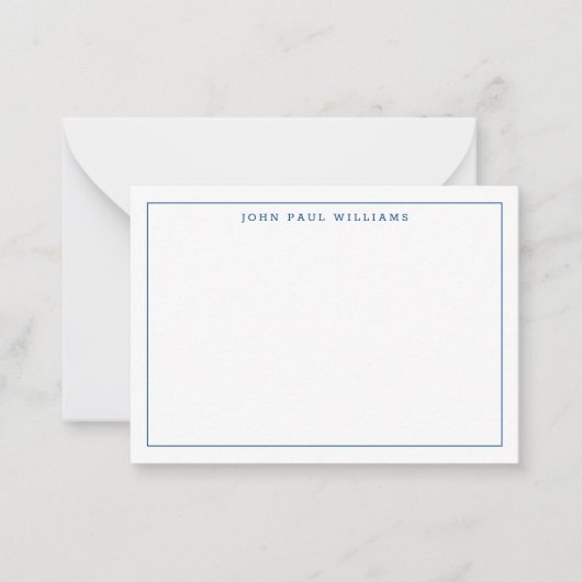 Moderne Navy Blue Beruflich Simple Thin Border Mitteilungskarte (Vorderseite)