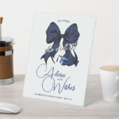 Moderne Navy Blue Bow Abschluss Beratung & Wünsche Sockelschild (In SItu)