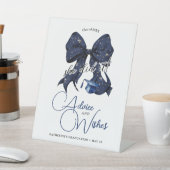 Moderne Navy Blue Bow Abschluss Beratung & Wünsche Sockelschild (In SItu)