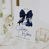 Moderne Navy Blue Bow Abschluss Beratung & Wünsche Sockelschild