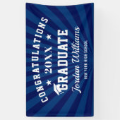 Moderne Navy Blue Class der Graduation Party 2024 Banner (Vertikal)