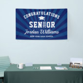 Moderne Navy Blue Class der Graduation Party 2024 Banner (Messeveranstaltung)