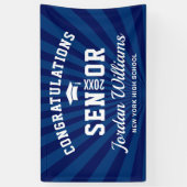 Moderne Navy Blue Class der Graduation Party 2024 Banner (Vertikal)