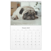 Moderne Navy Blue Color Block Family Foto Collage Kalender (Jan 2026)