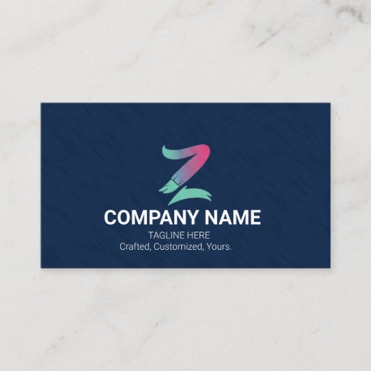 Moderne Navy-Blue Creative Gradient-Logo Visitenkarte (Vorderseite)