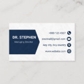 Moderne Navy-Blue Creative Gradient-Logo Visitenkarte (Rückseite)