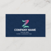 Moderne Navy-Blue Creative Gradient-Logo Visitenkarte (Vorderseite)