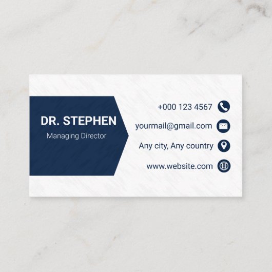 Moderne Navy-Blue Creative Gradient-Logo Visitenkarte (Rückseite)