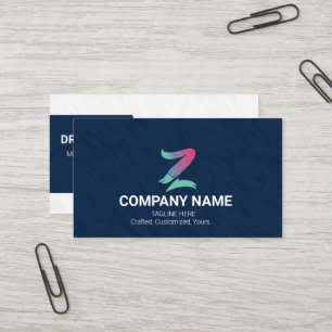 Moderne Navy-Blue Creative Gradient-Logo  Visitenkarte