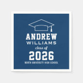 Moderne Navy Blue Custom 2025 Graduation Party Serviette (Vorderseite)