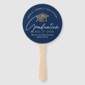 Moderne Navy Blue Custom Graduation Party Fächer (Vorderseite)
