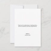 Moderne Navy Blue Dankbares Drehbuch Hochzeit Foto Dankeskarte (Rückseite)