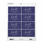 Moderne Navy Blue Family Rücksendeadresse (Vorne)