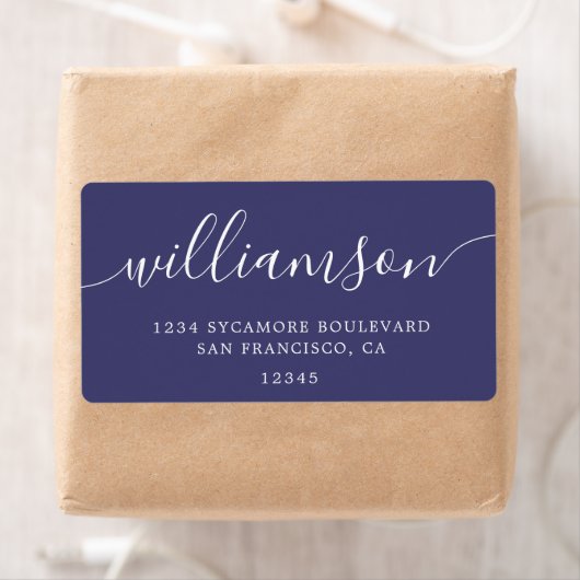 Moderne Navy Blue Family Rücksendeadresse (Insitu)