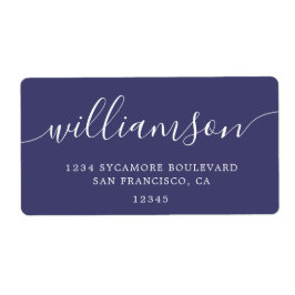 Moderne Navy Blue Family Rücksendeadresse