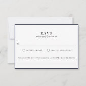 Moderne Navy Blue Food Allergie RSVP Card (Vorderseite)