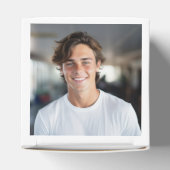 Moderne Navy Blue Foto Graduation Party Geschenkschachtel (Oben)