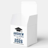 Moderne Navy Blue Foto Graduation Party Geschenkschachtel (Geöffnet)