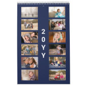 Moderne Navy-Blue-Fotoabdeckung Kalender (Titelbild)