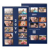 Moderne Navy-Blue-Fotoabdeckung Kalender