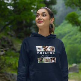 Moderne Navy Blue Friends Forever Foto Collage Hoodie