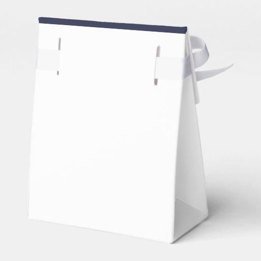 Moderne Navy Blue Gastgeschenk Hochzeit Box Geschenkschachtel (Rückseite)