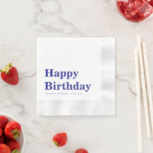 Moderne Navy-Blue-Geburtstag Serviette (Beispiel)