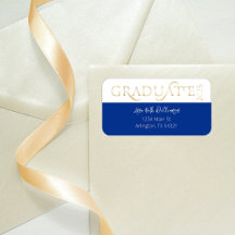 Moderne Navy Blue Gold Abschluss-Adresse