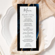 Moderne Navy Blue Gold Agate Hochzeit