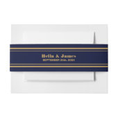Moderne Navy Blue Gold Hochzeit Einladung Einladungsbanderole (Vorderseite Beispiel)