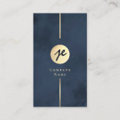 Moderne Navy Blue & Gold Monogram Business Card Visitenkarte (Vorderseite)