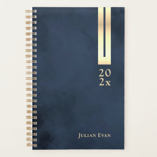 Moderne Navy Blue & Gold Shiny Details nicht erdac Planer