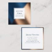 Moderne Navy Blue Gold stilvoller Luxus Quadratische Visitenkarte (Vorne/Hinten)