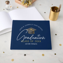 Moderne Navy Blue Graduate Custom Graduate Party