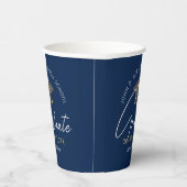 Moderne Navy Blue Graduate Custom Graduate Party Pappbecher (Rechts)