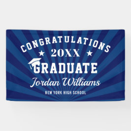 Moderne Navy Blue Graduation Party Banner