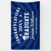 Moderne Navy Blue Graduation Party Banner (Vertikal)