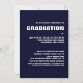 Moderne Navy Blue Graduation Party Einladung (Vorderseite)
