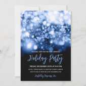 Moderne Navy Blue Lights Corporate Holiday Party Einladung (Vorderseite)