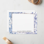 Moderne Navy Blue Lila Gold Abstrakte Farbe Mitteilungskarte (Vorderseite/Rückseite Beispiel)