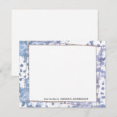 Moderne Navy Blue Lila Gold Abstrakte Farbe Mitteilungskarte (Vorne/Hinten)