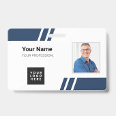 Moderne Navy Blue Mitarbeiter-ID-Karte Ausweis (Vorderseite)