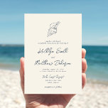 Moderne Navy Blue Muschel Beach Hochzeit in Urlaub Einladung<br><div class="desc">Moderne Navy Blue Muschel Beach Ocean Hochzeit in Urlaubsort Einladungskarte. Feiern Sie Ihren besonderen Tag mit dieser eleganten und wunderschönen Einladungskarte für Ihre Hochzeit, um Ihren besondere Anlass zu verschönern. Alle Texte sind so vorbereitet, dass Sie sie einfach und schnell mit Ihren eigenen Details personalisieren können. Wenn Sie weitere Anpassungen...</div>