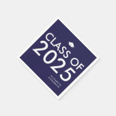 Moderne Navy Blue Personalisiert Graduation Party Serviette (Ecke)