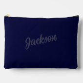 Moderne Navy BLue, Personalisiert Name, SImple Zubehörtasche (Vorderseite)