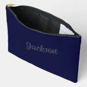 Moderne Navy BLue, Personalisiert Name, SImple Zubehörtasche (Offen)
